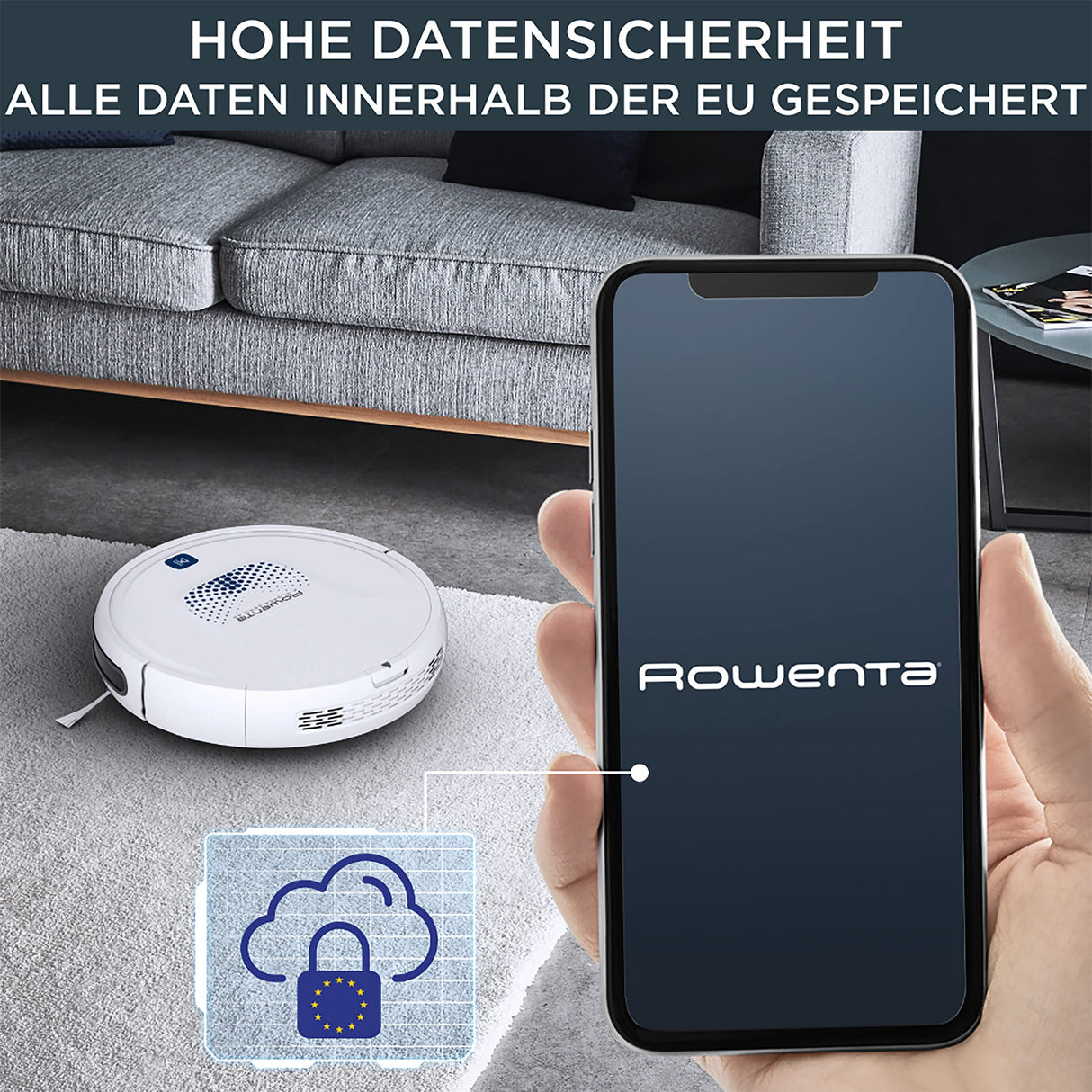 Rowenta Aspirador robótico X-plorer Serie 45 RR8277, Cepillo motorizado Activo, 3 Modos de navegación, Sistema Aqua Power, sensores avanzados, batería de Iones de Litio Duradera, 150 min. Duración