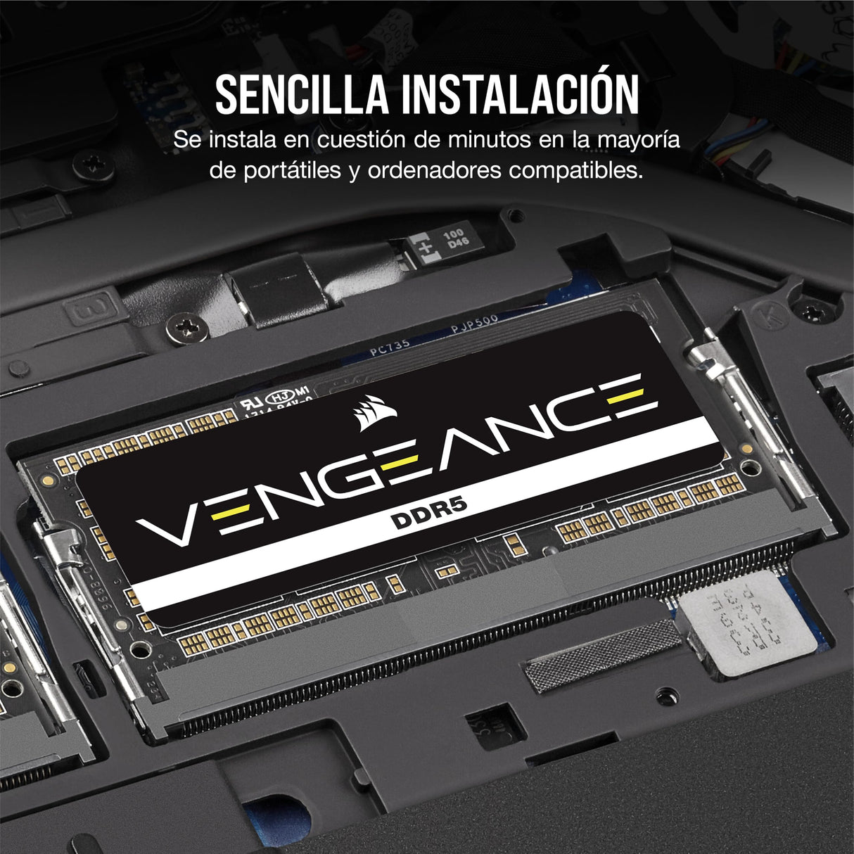 CORSAIR Vengeance SODIMM DDR5 RAM 48GB (2x24GB) 5600MHz CL48-48-48-90 1.10V Intel XMP 3.0 Memoria del Portátil – Negro (CMSX48GX5M2A5600C48)
