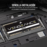 CORSAIR Vengeance SODIMM DDR5 RAM 48GB (2x24GB) 5600MHz CL48-48-48-90 1.10V Intel XMP 3.0 Memoria del Portátil – Negro (CMSX48GX5M2A5600C48)