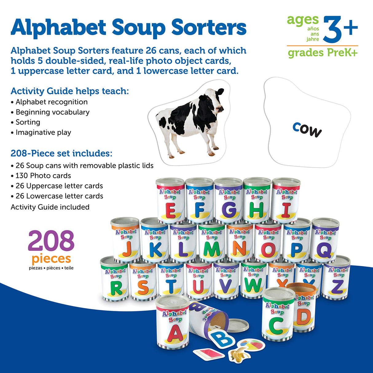 Learning Resources Sopas clasificadoras del alfabeto Alphabet Soup Sorters