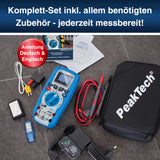 PeakTech 3440 - Multímetro Digital Rms con 4.0 Bluetooth y Pantalla Gráfica, 50000 Cuentas, Portátil Profesional, Tuv / Gs, Rango Automático Medidor de Voltaje, Probador de Continuidad - Cat III 1000V
