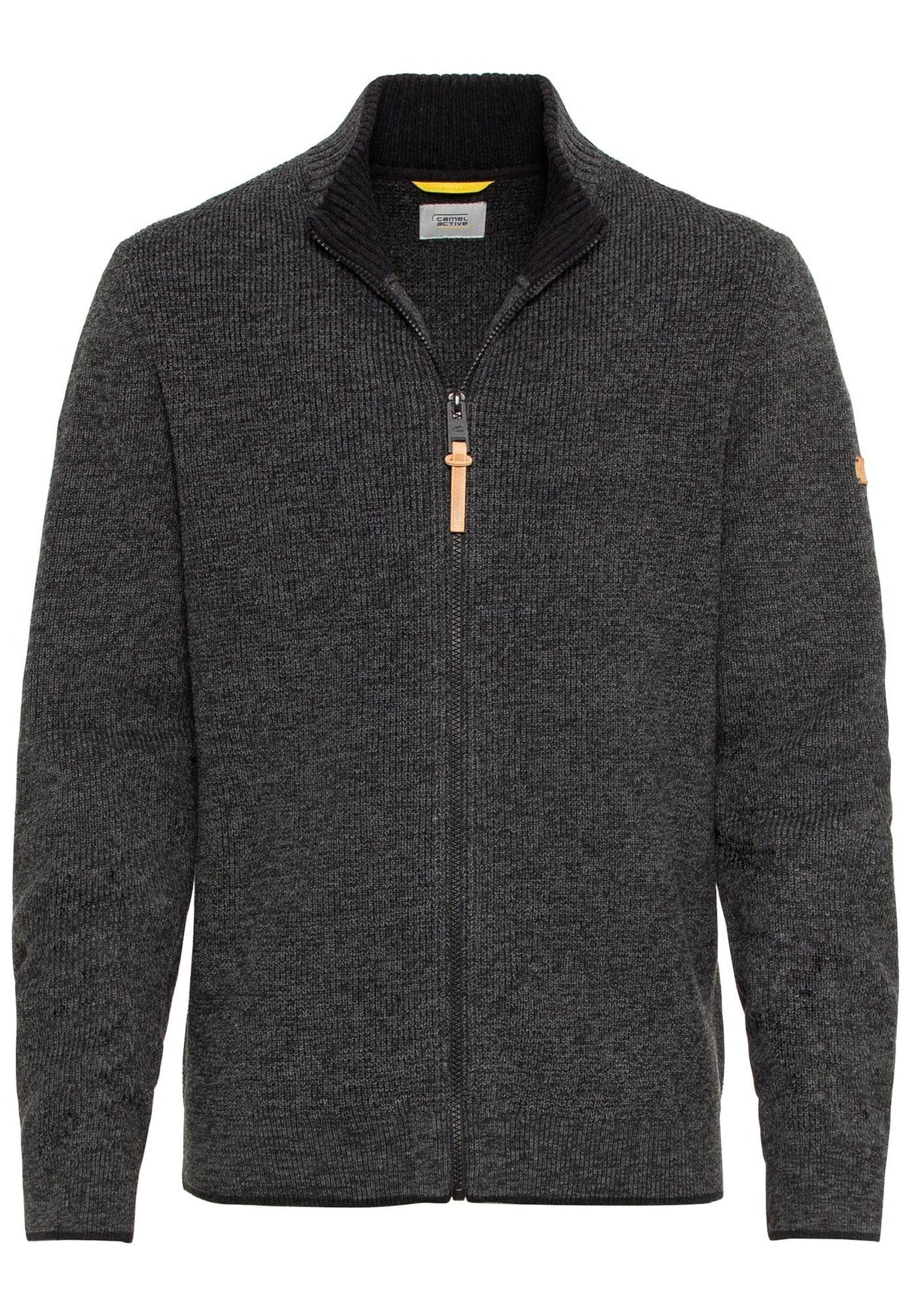 camel active 409525/8K28 Suéter cárdigan, Gris Grafito, XL para Hombre