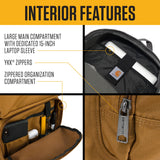 Carhartt Compartimento único, paquete duradero con funda para portátil y base resistente a la abrasión Duravax, mochila clásica de 27 L (negro), talla única
