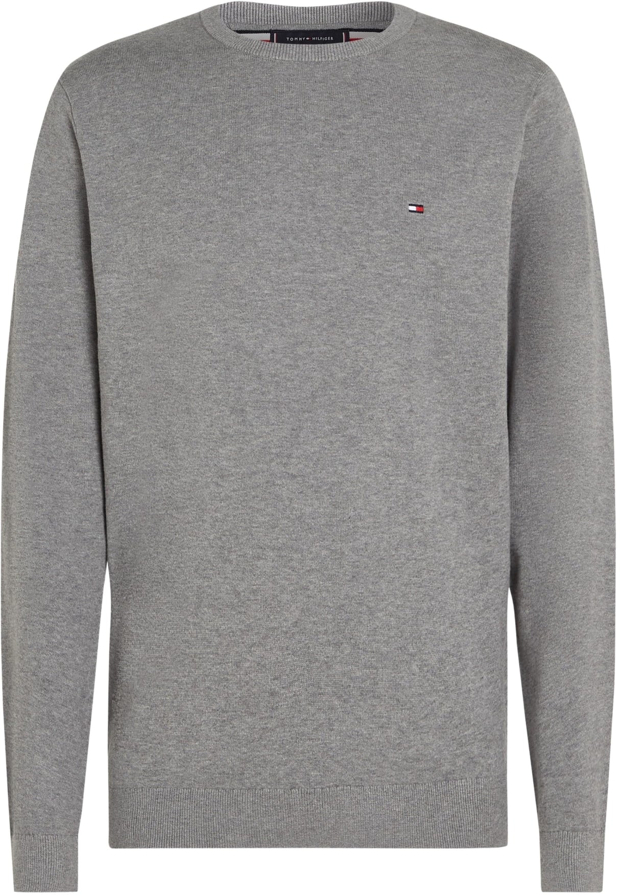 Tommy Hilfiger Jersey Hombre Essential Cotton Crew Neck de Algodón, Gris (Medium Grey Heather), 3XL