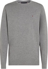 Tommy Hilfiger Jersey Hombre Essential Cotton Crew Neck de Algodón, Gris (Medium Grey Heather), 3XL