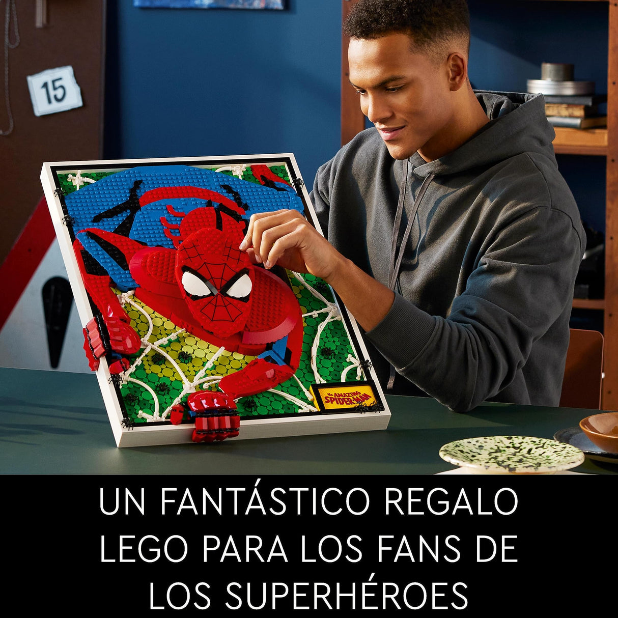 LEGO Art El Increíble Spider-Man Set Mural 3D, Póster de Lienzo para Construir, Decoración de Súperhéroe para el Hogar, Actividad Creativa, Regalo de Cómic para Adolescentes y Adultos 31209