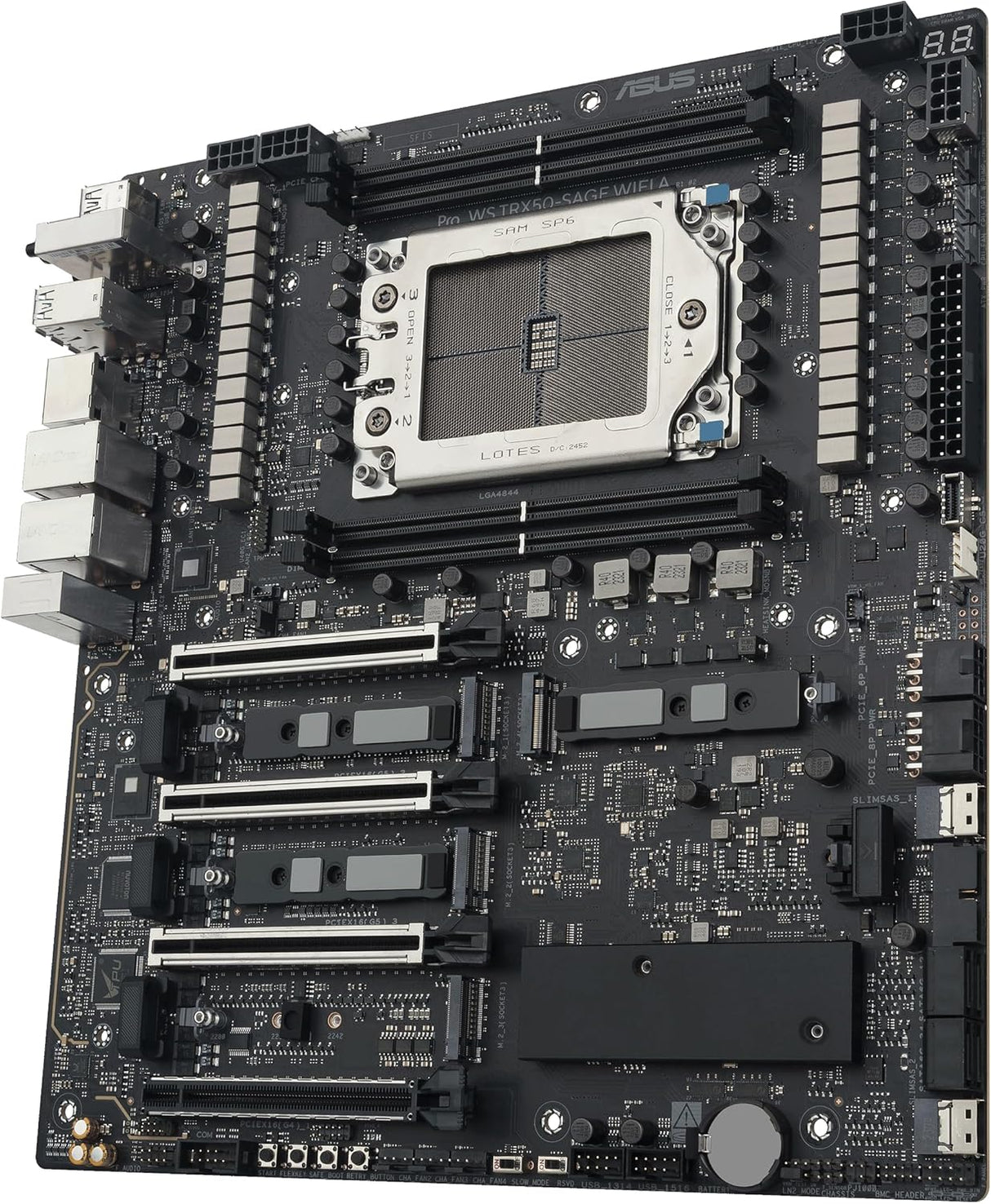 ASUS PRO WS TRX50-SAGE WIFI A - Motherboard - SSI CEB - Socket sTR5 - AMD TRX50 Chipsatz - USB4, USB 3.2 Gen 2, USB 3.2 Gen 1, USB-C 3.2 Gen 2x2 - 10 Gigabit LAN, 2.5 Gigabit LAN, Wi-Fi 7, Bluetooth