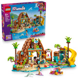 LEGO Friends Hotel de Vacaciones Familiares en la Playa - Juguete con 6 Mini Muñecas, Figuras de Animales (Tortuga y Delfín), Heladería y Accesorios - Regalo para Niñas de 8+ Años 42673