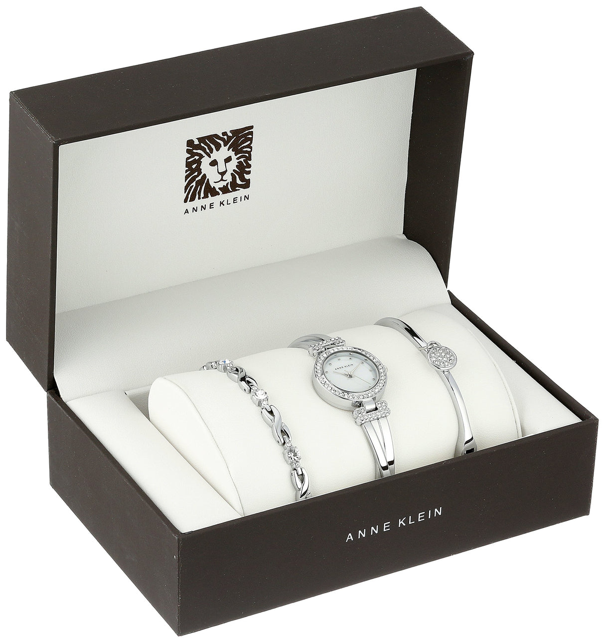 Anne Klein - Juego de Pulsera y Reloj de Pulsera para Mujer de Primera Calidad con Detalles de Cristal