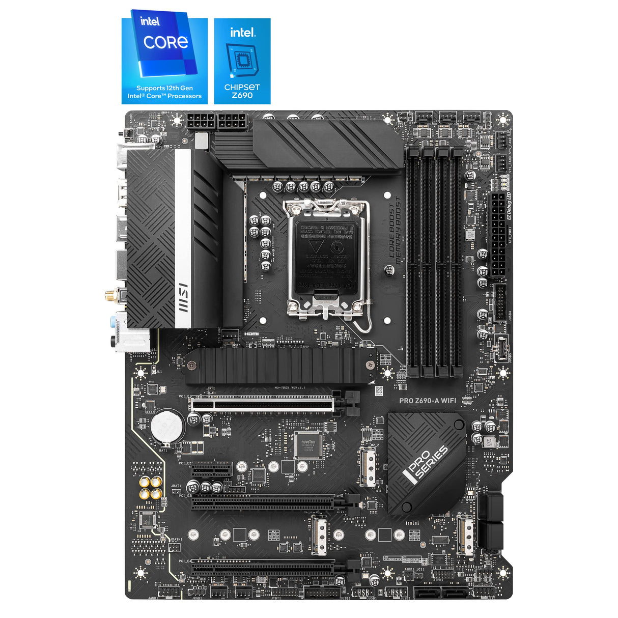 MSI PRO Z690-A WIFI Placa Base, ATX - Soporta Procesadores Intel Core 12th Gen, LGA 1700 - 14 Duet Rail 55A VRM, DDR5 Memory Boost 6400MHz/OC