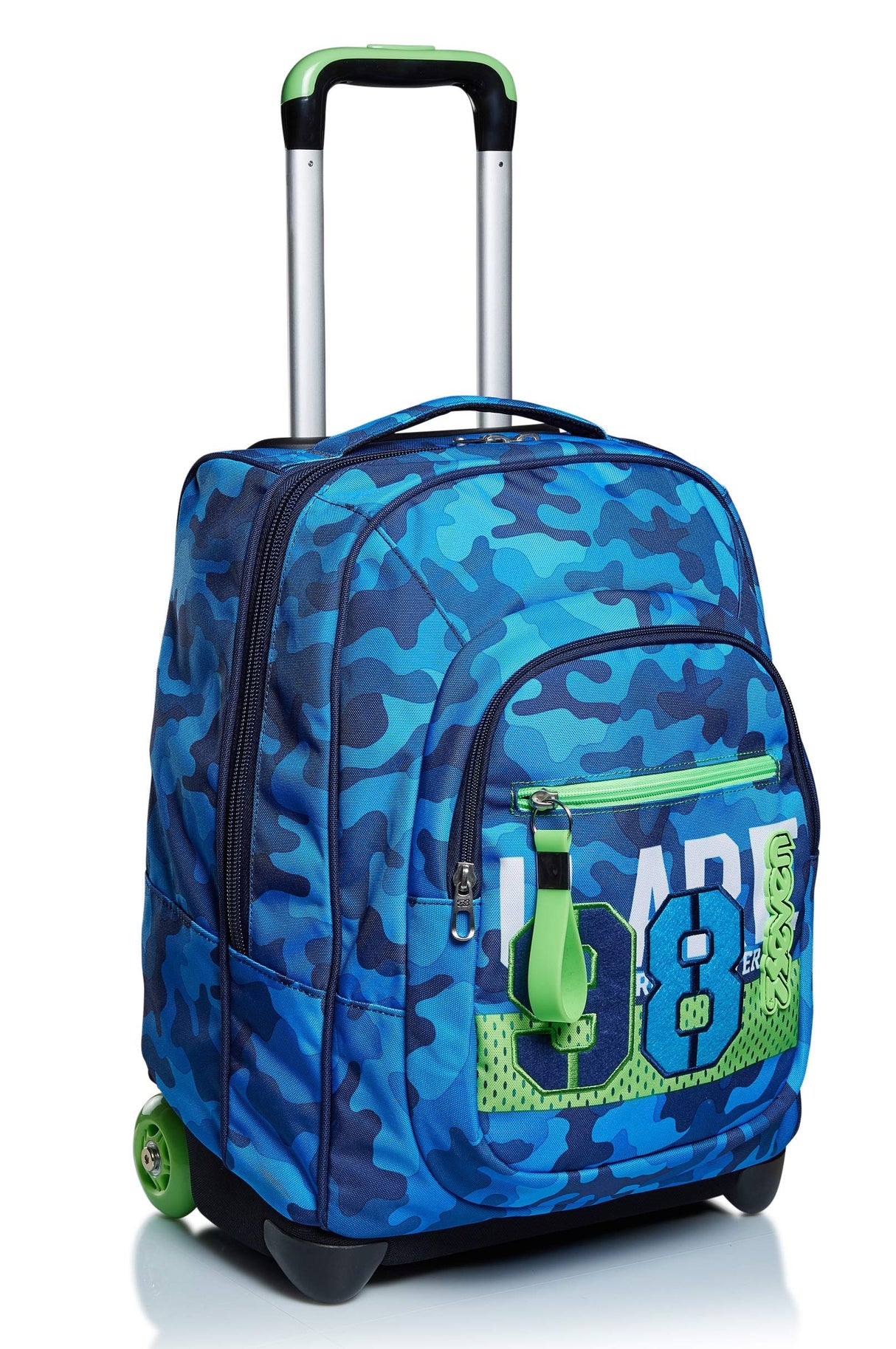 Seven Mochila con Ruedas CREW, Azul - Mochila 2 en 1, Mochila Escolar con Carro, Crossover System - Bolso Escolar Niños y Adolescentes - Bolsillo Interior con Organizador - Maxi Capacidad