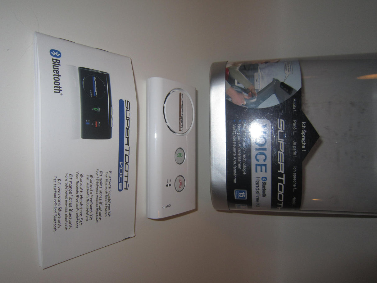 Sistema de Manos Libres Bluetooth Supertooth Voice, Color Blanco