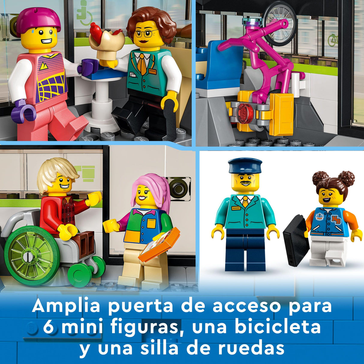 LEGO City Tren de Pasajeros de Alta Velocidad - Tren de Juguete Teledirigido - Luces, 2 Vagones, 24 Tramos de Vía y 6 Minifiguras - Regalo de Cumpleaños para Niños y Niñas de 7+ Años 60337