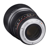 Samyang F1313006101 - Objetivo para vídeo VDSLR para Sony E (Distancia Focal Fija 85mm, Apertura T1.5-22 AS IF UMC II, diámetro Filtro: 72mm), Negro
