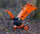 Forest Master FM9DD - Picadora de Madera Profesional – Potente Motor de Gasolina de 9 CV, Chip de hasta 75 mm de diámetro – Arranque eléctrico – Cuchillas Reversibles Dobles