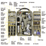 Trades Pro 836668 - Kit de herramientas y accesorios de aire, 71 piezas, llave de impacto, trinquete de aire, amoladora, martillo de aire, accesorios de manguera, estuche de almacenamiento
