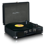 Lenco TT-115BK - Tocadiscos Bluetooth, Altavoces Integrados, Estuche Giradiscos Portátil Compacto, USB, AUX, Adaptador 45RPM, Negro