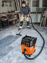 FEIN Dustex 35 L, Aspirador para seco y húmedo de gran potencia con conexión de herramientas eléctricas para el uso en taller y obra con cable con conector 7.5 m,
