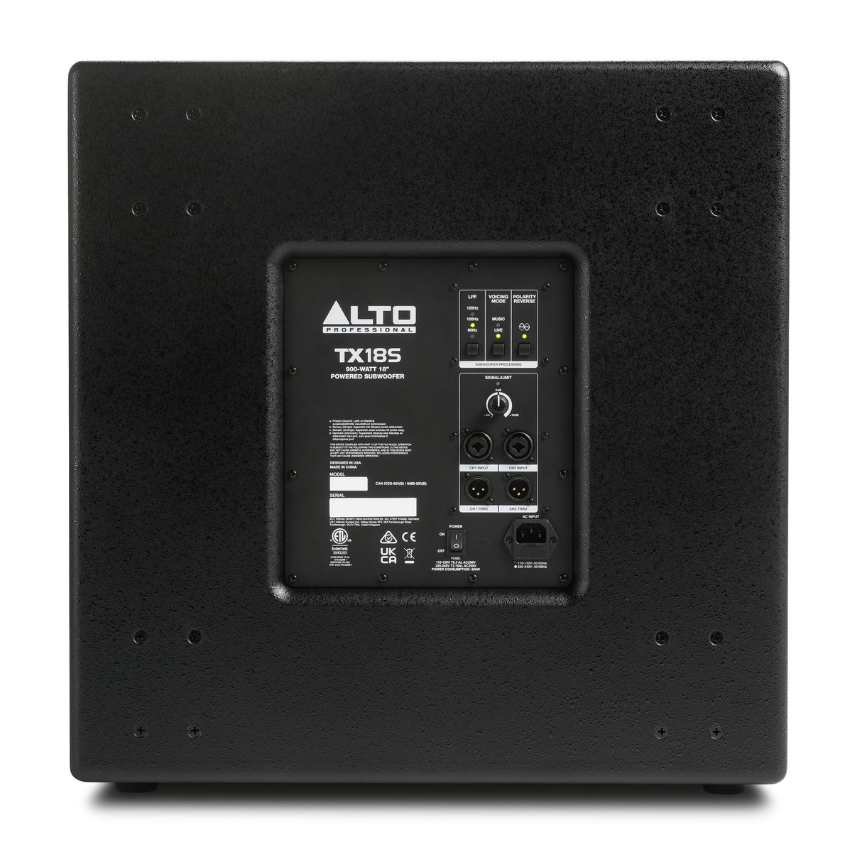 ALTO Professional TX18S- Subwoofer Activo de 18' Amplificado por DSP de 900 vatios