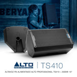 ALTO TS410 Altavoz Autoamplificado 2000W 10 Pulgadas con Mesa de Mezclas de 3 Canales, Streaming Bluetooth, Emparejamiento Inalámbrico de Altavoces, DSP y App