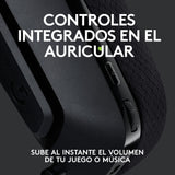 Logitech G535 LIGHTSPEED para gaming Auriculares inalámbricos con micrófono - Auriculares supraaurales ligeros, micrófono volteable para silenciar, estéreo, PC, PS4, PS5, recargables por USB - Negro