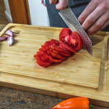 KOTAI | Cuchillo Bunka Santoku | Hoja de 17cm | Cuchillo multiusos | Afilado y forjado a mano | Acero inoxidable japonés ultra afilado 440C | Mango de madera de ébano | Tang oculto completo
