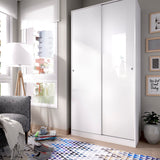 DEKIT GRUPO RIMOBEL Armario 2 Puertas correderas, Madera de ingeniería, Blanco Brillo, 100x204x50cm