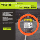 TITLE: Anguila Max | Guía Pasacables | Especial Rectas | Terminales Mixtos | Poliéster Trenzado | Color Naranja | Diámetro 4,5mm | 22 metros