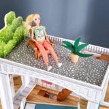 KidKraft Casa de muñecas de Madera Rowan con Muebles y Accesorios incluidos, Casita de Juguete con terraza, 4 Niveles de Juego, Juguetes niños y niñas Desde 3 años (10238)