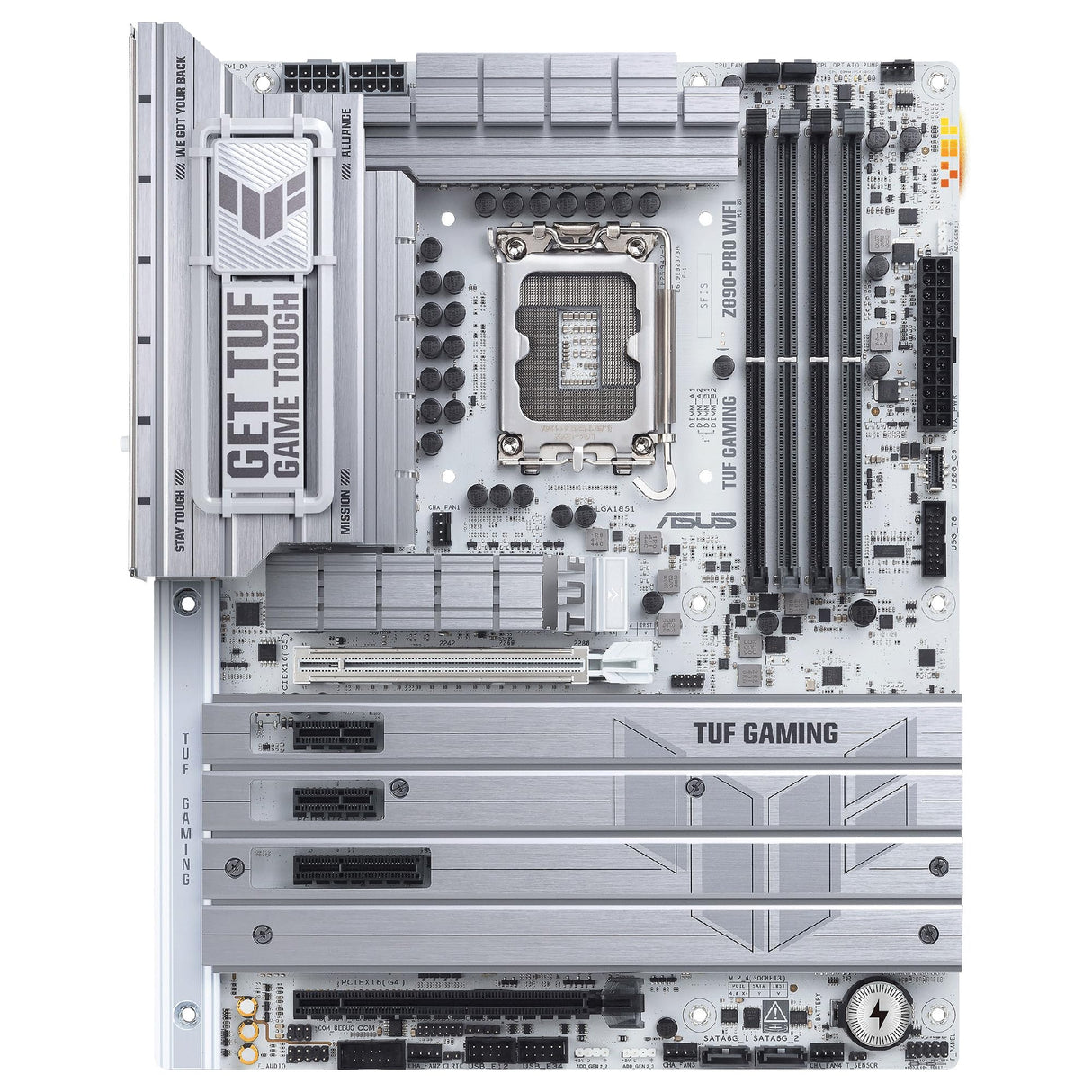 ASUS TUF Gaming Z890-PRO WiFi - Placa Base ATX, 16+1+2+1 (80A) etapas de Potencia, DDR5, PCIe 5.0 Compatible con GPU de última generación, USB4, USB 20 Gbps con Carga rápida PD, Cuatro M.2, Wi-Fi 7