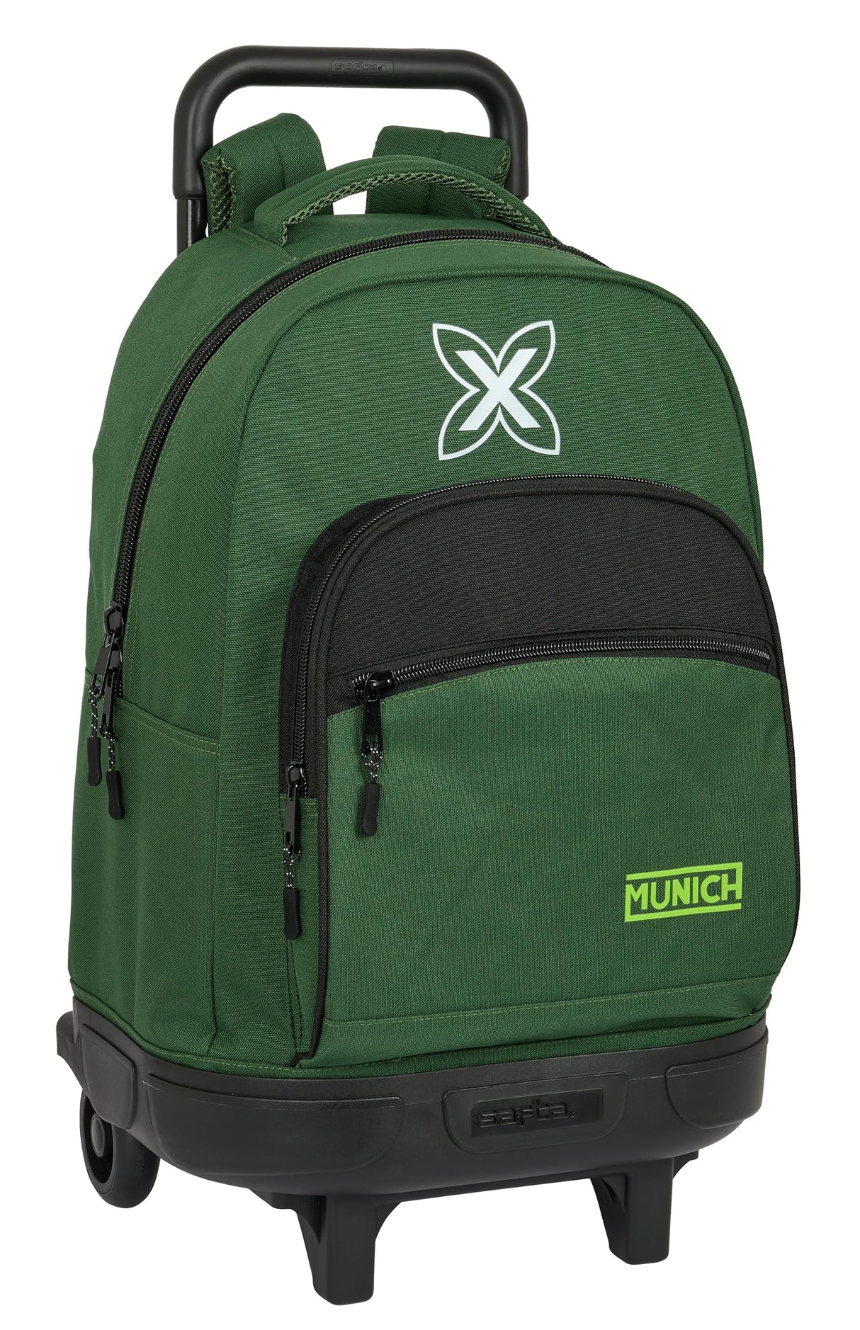 Safta MUNICH CAMO - Mochila Grande con Ruedas, Compacta, Extraíble, Ideal para Niños de Diferentes Edades, Cómoda y Versátil, Calidad y Resistencia, 33x22x45 cm, Color