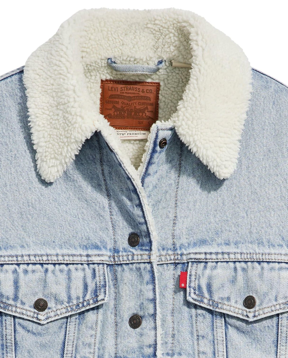 Levi's 90S Sherpa Trucker, Chaqueta de jean Mujer, Morning Sunlight,