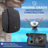 Altavoz de Patio al Aire Libre para Montaje en Pared, 3.5 Pulgadas, 2 vías, Resistente a la Intemperie, Altavoces comerciales montados en Pared o Techo con Transformador Integrado de 70 V, gabinete