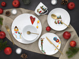 CreaTable, 21846, Serie Luna Socken, 30-teiliges Geschirrset für 6 Personen, Kombiservice aus Porzellan, spülmaschinen- und mikrowellengeeignet, Qualitätsproduktion