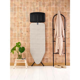 Tabla de planchar Brabantia C, 124x45cm - Denim Grey | 100% algodón Comercio Justo | Tabla de planchar estable y grande | Plegable, altura ajustable, soporte plancha vapor | Cert. Comercio Justo y C2C