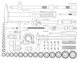 Mannesmann - M29077 - Carro de aluminio para herramientas, equipado, 159 piezas.