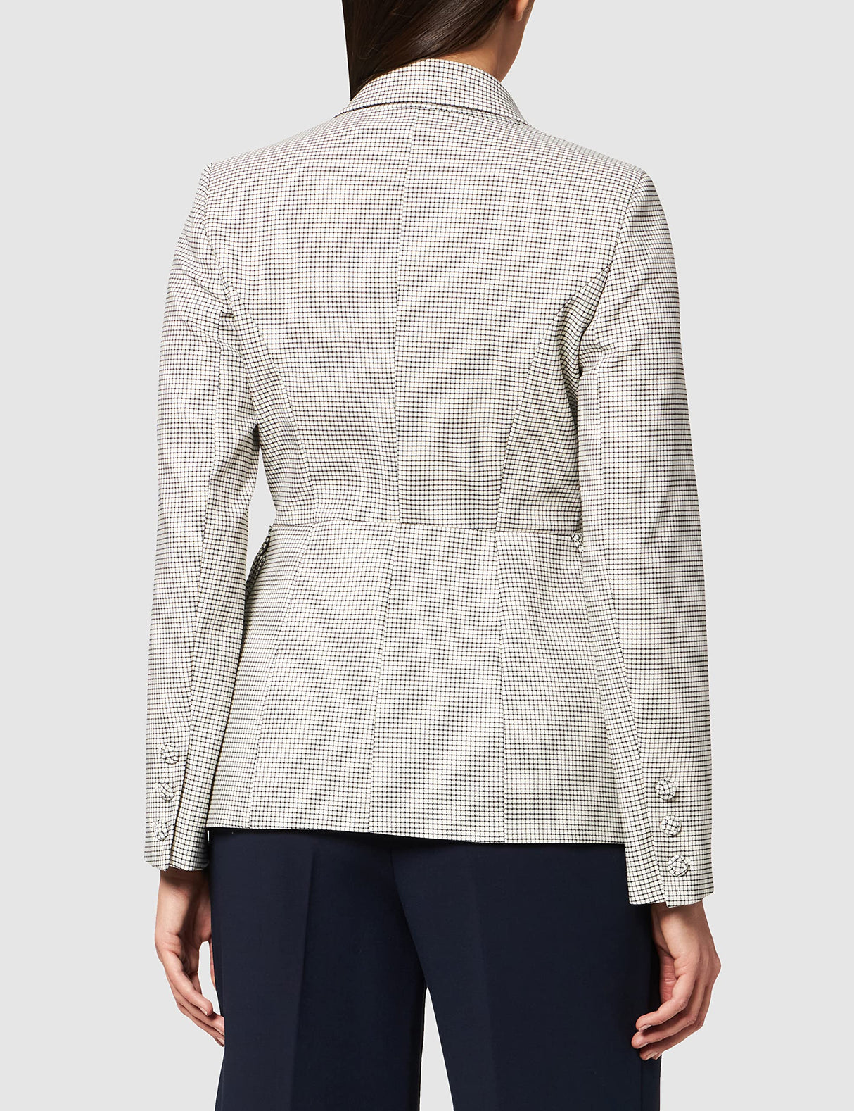 IPEKYOL Blazer Debajo de Las Caderas con Accesorios de botón Casual, Aceite, 44 para Mujer
