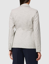 IPEKYOL Blazer Debajo de Las Caderas con Accesorios de botón Casual, Aceite, 44 para Mujer