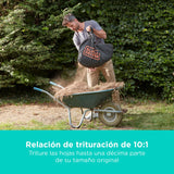 BLACK+DECKER Sopladora, aspiradora y trituradora de Hojas sin Cable de 36v, con Bolsa de recolección de 45L y batería de Litio de 2.5Ah, BCBLV3625L1-QW