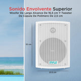 Pyle altavoces, Dobles, 6.5”, Resistentes a la intemperie, Montaje en pared o techo, Con parrilla resistente, Waterproof, Ideal para uso en patio, Piscina