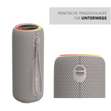 Silva Schneider Altavoz Bluetooth PBS 3600 BT | 200 W | IPX7 Resistente al Agua | TWS & LED-RGB | batería de 3600 mAh | hasta 7 Horas de autonomía | Gris Claro