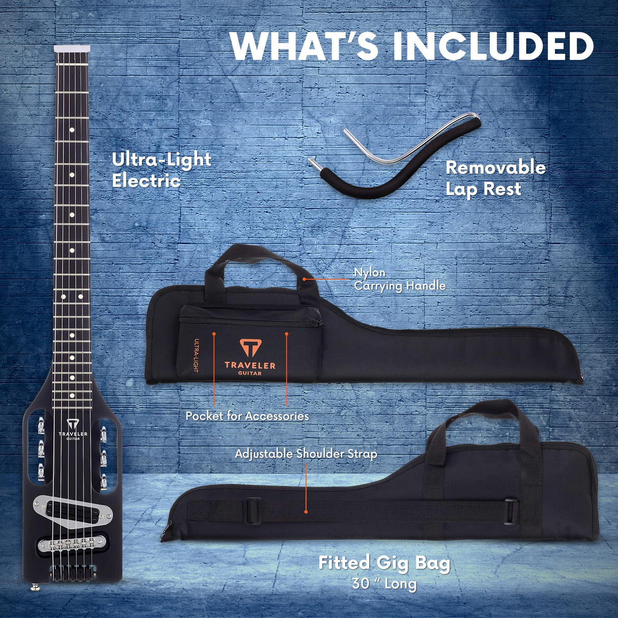 Traveler Guitar Guitarra eléctrica ultraligera, negro mate (ULE BKM)