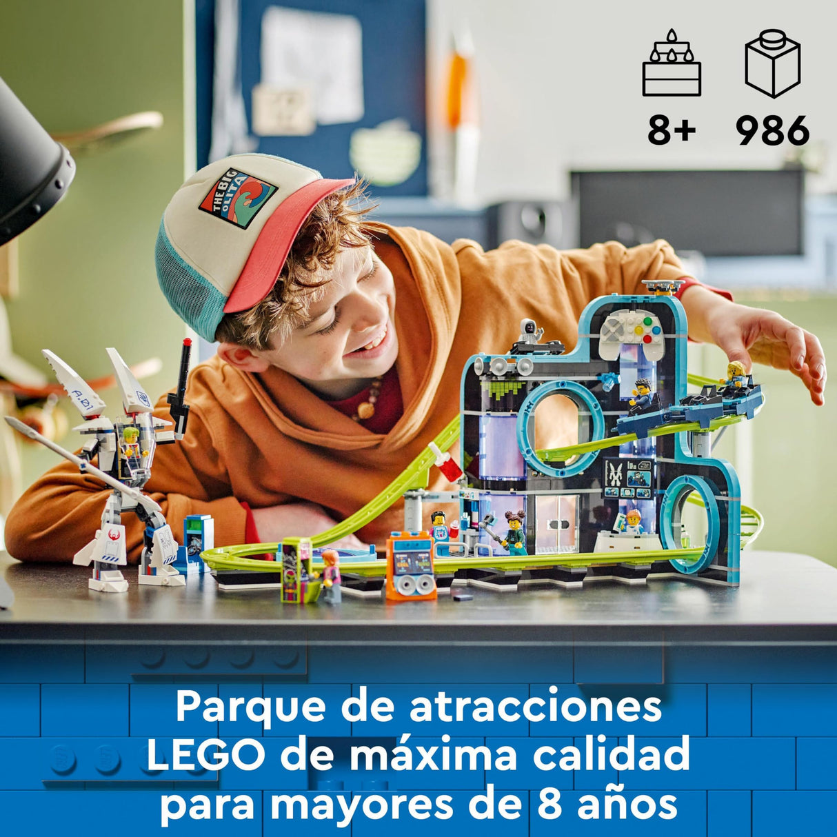 LEGO City Montaña Rusa de Robot World de Juguete para Parque de Atracciones con 8 Minifiguras, Regalo para Niños y Niñas de 8 Años o Más, Juego Creativo de Aventuras 60421