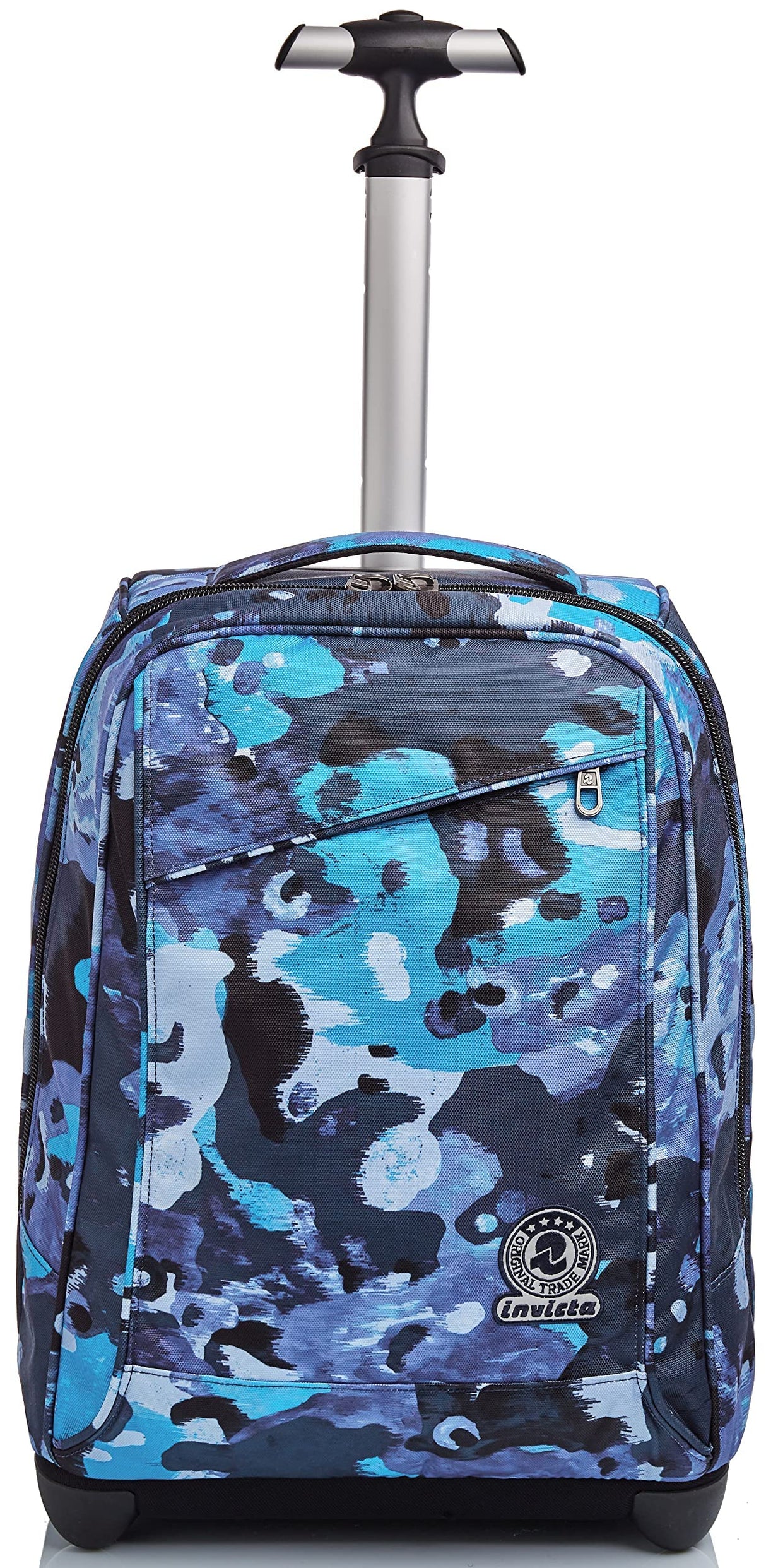 Invicta Mochila con Ruedas CAMO SHADE, Azul Camuflaje - Mochila 2 en 1, Mochila Escolar con Carro, Crossover System - Bolso Escolar Niños, Niñas y Adolescentes , Unisex - Maxi Capacidad