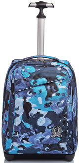 Invicta Mochila con Ruedas CAMO SHADE, Azul Camuflaje - Mochila 2 en 1, Mochila Escolar con Carro, Crossover System - Bolso Escolar Niños, Niñas y Adolescentes , Unisex - Maxi Capacidad