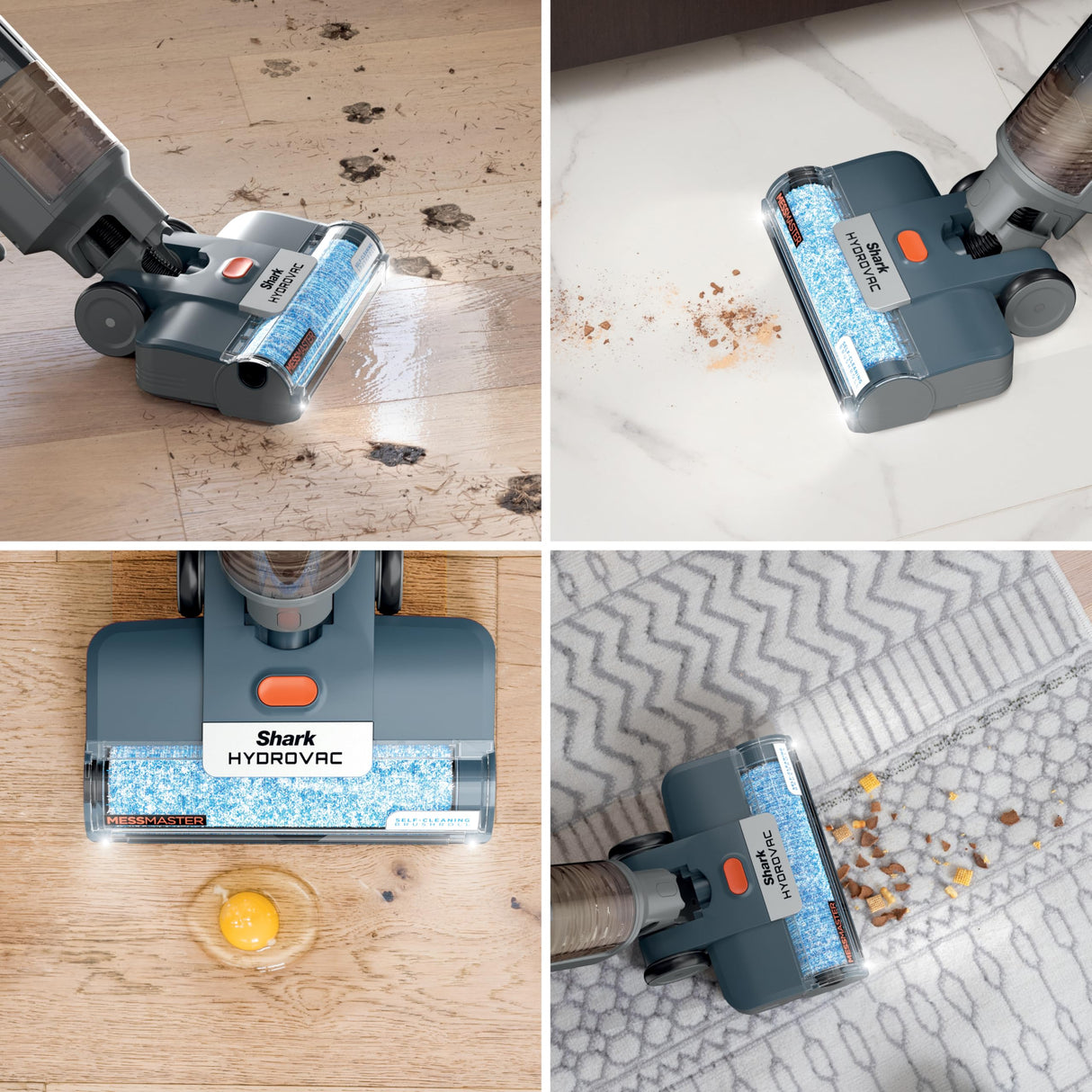 Shark Corded 3-in-1 Vacuum HydroVac MessMaster-Sistema de aspiración, fregona y autolimpieza con Cable 3 en 1, para Suelos Duros y alfombras de área, WD161, Plástico, Navy