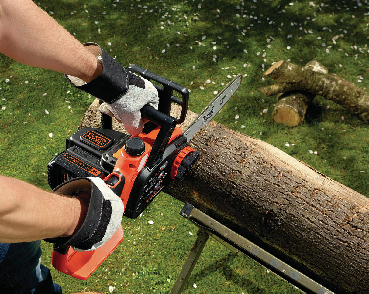 Black+Decker GKC3630L25-QW - Motosierra inalámbrica (30 cm, 36 V, 2,5 Ah, 5 m/s, 1 batería, cargador de 1 hora)