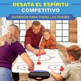 Serenelife mesa de hockey de aire de 58”, Motor dos veces mas fuerte, Marcador de puntos LED digital, Dispensador de discos