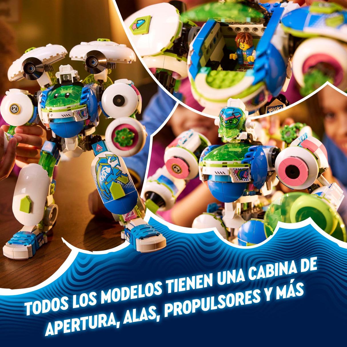 LEGO DREAMZzz 3 en 1 Mateo y Z-Blob Caballero Meca de Combate Robot y Lanzadera Espacial de Juguete de Construcción, Regalo para Niños y Niñas de 10 Años o Más, Juego Creativo con 4 Minifiguras 71485