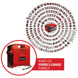 Einhell Compresor de maletín con batería TE-AC 36/8 Li OF Set-Solo Power X-Change (36 V, máx. 8 bar, sin aceite, potencia de aspiración 130 l/min, incl. set adaptador de 3 pz., sin batería)